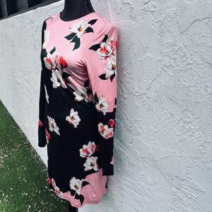 ALICE & OLIVIA "Delora" Long sleeve lined dress pink + black orig $375 US"6"